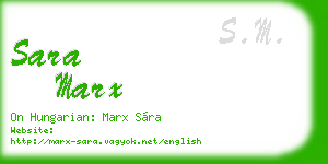 sara marx business card