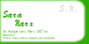 sara marx business card